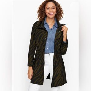 Talbots Black and Green Trench Coat